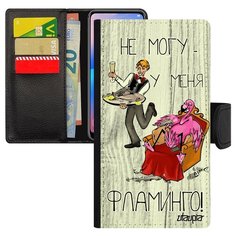 Чехол-книжка на смартфон Galaxy S7, "Не могу - у меня фламинго!" Анекдот Комикс Utaupia