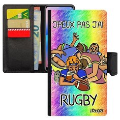 Чехол книжка на смартфон Xiaomi Redmi note 6 Pro, "Не могу - у меня регби!" Юмор Пародия Utaupia