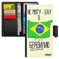 Чехол книжка на смартфон Samsung Galaxy A40, "Еду в Бразилию" Государственный Патриот Utaupia