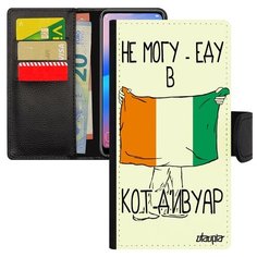 Чехол книжка на смартфон Samsung Galaxy A40, "Еду в Кот ДИвуар" Флаг Путешествие Utaupia