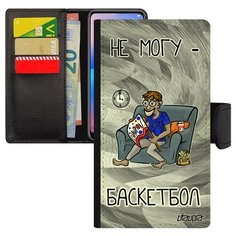 Чехол книжка на смартфон Samsung Galaxy A5 2017, "Не могу - смотрю баскетбол!" Шутка Комикс Utaupia