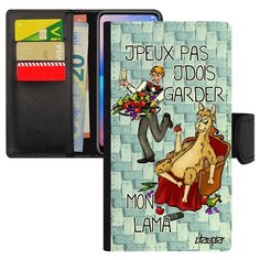 Чехол книжка на смартфон Samsung Galaxy A5 2017, "Не могу - у меня лама!" Шутка Карикатура Utaupia