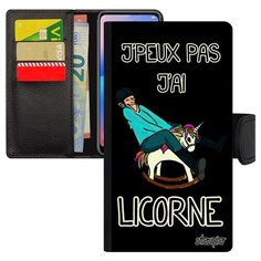 Чехол книжка на смартфон Apple iPhone XS, "Не могу - у меня единорог!" Сказка Карикатура Utaupia