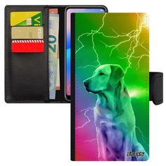 Чехол-книжка на смартфон Самсунг Галакси S8 оригинальный дизайн Лабрадор Спасатель Собачий Utaupia