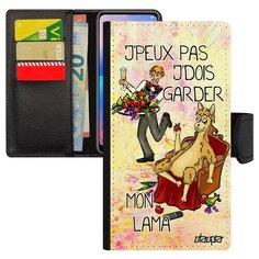 Чехол-книжка на смартфон iPhone X, "Не могу - у меня лама!" Шутка Комикс Utaupia