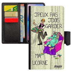 Чехол-книжка на смартфон iPhone 7, "Не могу - сижу с единорогом!" Повод Карикатура Utaupia