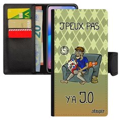 Чехол книжка на смартфон Samsung Galaxy A40, "Не могу - олимпийские игры!" Карикатура Спорт Utaupia