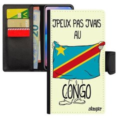 Чехол книжка на смартфон Redmi note 6 Pro, "Еду в Конго Киншаса" Флаг Страна Utaupia