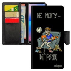 Чехол книжка на смартфон Huawei P30 Lite, "Не могу - играю!" Видеоигра Юмор Utaupia