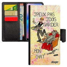 Чехол-книжка на смартфон Galaxy S7 Edge, "Не могу - сижу с котом!" Комикс Пародия Utaupia