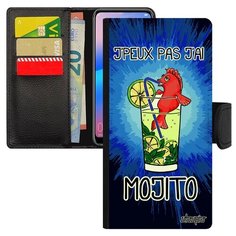 Чехол-книжка на смартфон Redmi 6a, "Не могу - у меня мохито!" Карикатура Коктейль Utaupia