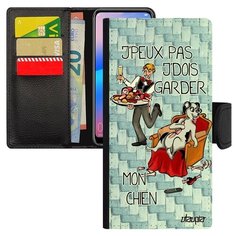 Чехол книжка на смартфон P30 Lite, "Не могу - у меня собака!" Шутка Повод Utaupia