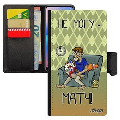 Чехол-книжка на смартфон iPhone 8, "Не могу - у меня матч!" Комикс Шутка Utaupia