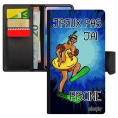 Чехол-книжка на смартфон Apple iPhone X, "Не могу - у меня бассейн!" Пародия Шутка Utaupia