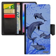 Чехол-книжка на смартфон Samsung Galaxy A10 оригинальный дизайн Дельфины Косатка Соталия Utaupia