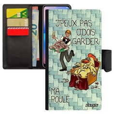 Чехол-книжка на смартфон Apple iPhone X, "Не могу - у меня курица!" Пародия Карикатура Utaupia