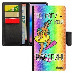 Чехол-книжка на смартфон Samsung Galaxy A50, "Не могу - у меня бассейн!" Плавание Комикс Utaupia