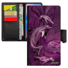 Чехол-книжка на смартфон Apple iPhone XR уникальный дизайн Дельфины Афалина Киты Utaupia