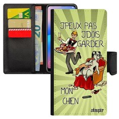 Чехол-книжка на смартфон Samsung Galaxy S7 Edge, "Не могу - у меня собака!" Карикатура Пародия Utaupia