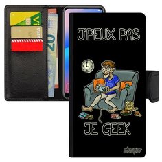 Чехол книжка на смартфон Galaxy A40, "Не могу - играю!" Комикс Юмор Utaupia