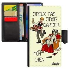 Чехол книжка на смартфон iPhone 8 Plus, "Не могу - у меня собака!" Юмор Карикатура Utaupia