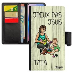 Чехол-книжка на смартфон Galaxy S10e, "Не могу - стала тетей!" Карикатура Пародия Utaupia