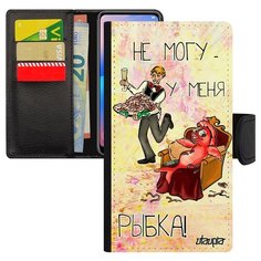 Чехол книжка на смартфон Apple iPhone 6 6S Plus, "Не могу - у меня красная рыбка!" Комикс Utaupia