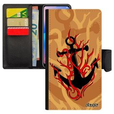 Чехол-книжка на смартфон Эпл Айфон X французский дизайн Якорь Судно Матрос Utaupia