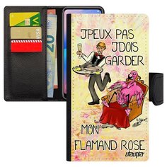 Чехол-книжка на смартфон iPhone 8 Plus, "Не могу - у меня фламинго!" Анекдот Пародия Utaupia