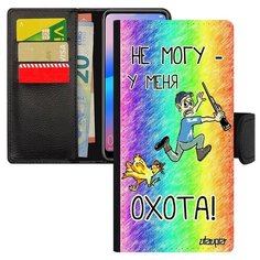 Чехол-книжка на смартфон Galaxy A50, "Не могу - у меня охота!" Карикатура Повод Utaupia