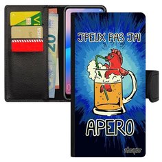 Чехол книжка на смартфон Xiaomi Redmi 6a, "Не могу - у меня аперитив!" Комикс Повод Utaupia