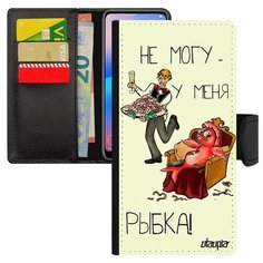 Чехол книжка на смартфон Samsung Galaxy S7 Edge, "Не могу - у меня красная рыбка!" Комикс Utaupia