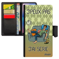 Чехол книжка на смартфон iPhone X, "Не могу - у меня сериал!" Манга Шутка Utaupia