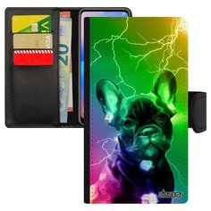 Чехол книжка на смартфон Samsung Galaxy S7 французский дизайн Бульдог Собака Охота Utaupia