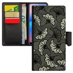 Чехол книжка на смартфон Huawei P30 Lite оригинальный дизайн Африканский принт Цветы Фантазия Utaupia