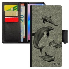 Чехол книжка на смартфон Samsung Galaxy A10 уникальный дизайн Дельфины Косатка Морские Utaupia