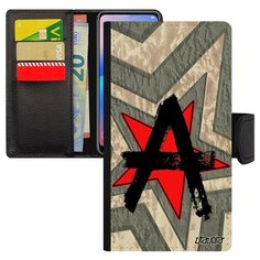 Чехол книжка на смартфон Эпл Айфон 7 Плюс оригинальный дизайн Анархия Беспредел Символ Utaupia