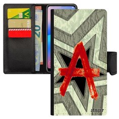 Чехол книжка на смартфон Самсунг Галакси A40 уникальный дизайн Анархия Анархист Хаос Utaupia