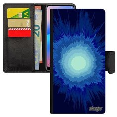Чехол книжка на смартфон Самсунг Галакси A40 оригинальный дизайн Большой взрыв Космос Волны Utaupia