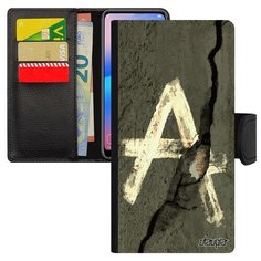 Чехол-книжка на смартфон Samsung Galaxy A40 французский дизайн Анархия Знак Анархист Utaupia