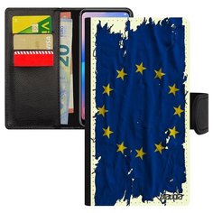 Чехол-книжка на смартфон Samsung Galaxy S10e, "Флаг Европы на ткани" Патриот Страна Utaupia
