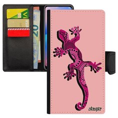 Чехол книжка на смартфон Samsung Galaxy S7 французский дизайн Саламандра Змей Salamander Utaupia