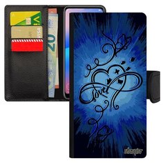 Чехол-книжка на смартфон Samsung Galaxy A40 французский дизайн Бесконечность Infinite Перо Utaupia