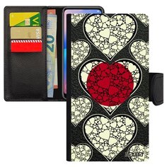 Чехол книжка на смартфон iPhone 7 Plus, "Флаг Японии с сердцем" Патриот Туризм Utaupia