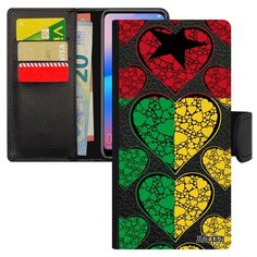 Чехол книжка на смартфон Samsung Galaxy A10, "Флаг Гвинеи Бисау с сердцем" Любовь Utaupia