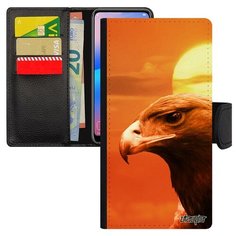 Чехол-книжка на смартфон Самсунг Галакси S7 Эйдж оригинальный дизайн Орел Хищник Птица Utaupia
