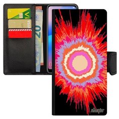 Чехол книжка на смартфон Huawei P30 Lite французский дизайн Большой взрыв Лучи Волны Utaupia