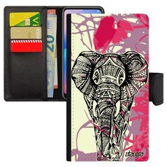 Чехол книжка на смартфон Эпл Айфон 7 Плюс оригинальный дизайн Слон Elephant Африканский Utaupia