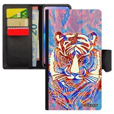 Чехол-книжка на смартфон Самсунг Галакси S7 уникальный дизайн Тигр Сибирь Хищник Utaupia