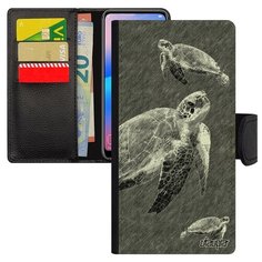 Чехол книжка на смартфон Huawei P20 Lite французский дизайн Черепаха Слоновая Большая Utaupia